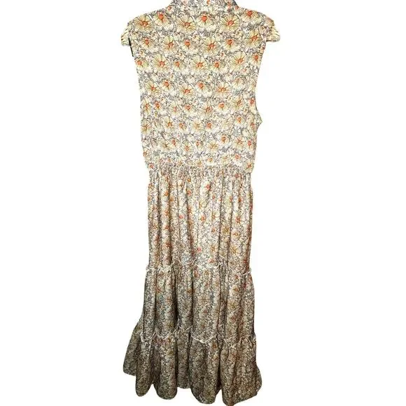 Catch Stitch Maxi Floral Tiered Maxi Midi Dress Large - Picture 4 of 8
